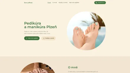 Webová stránka pedikérky v Plzni